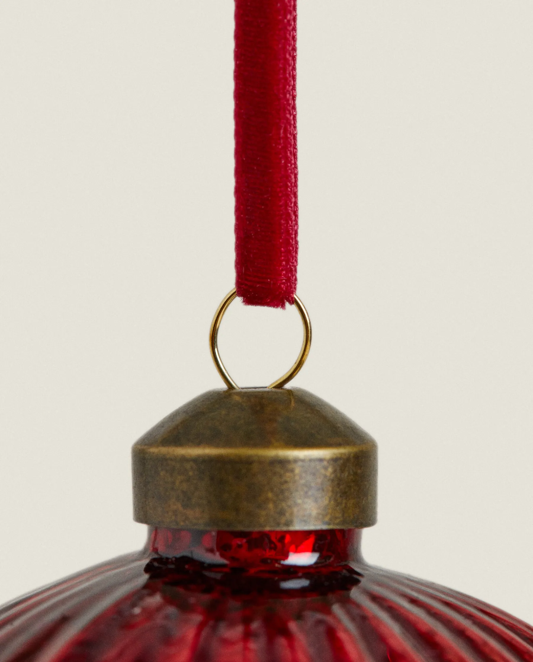 ZARA Home Glass Christmas Bauble Decoration With Stripes