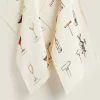 ZARA Home Glass Print Kitchen Towel (Pack Of 2)