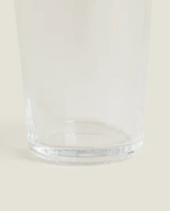 ZARA Home Glass Soft Drink Tumbler With Line Design