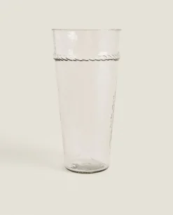 ZARA Home Glass Vase With Border