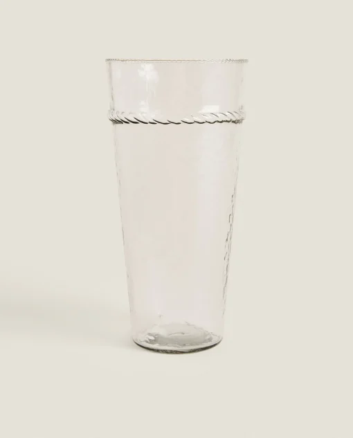 ZARA Home Glass Vase With Border
