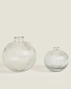 ZARA Home Glass Vase With Lines