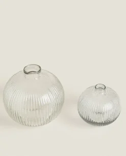 ZARA Home Glass Vase With Lines