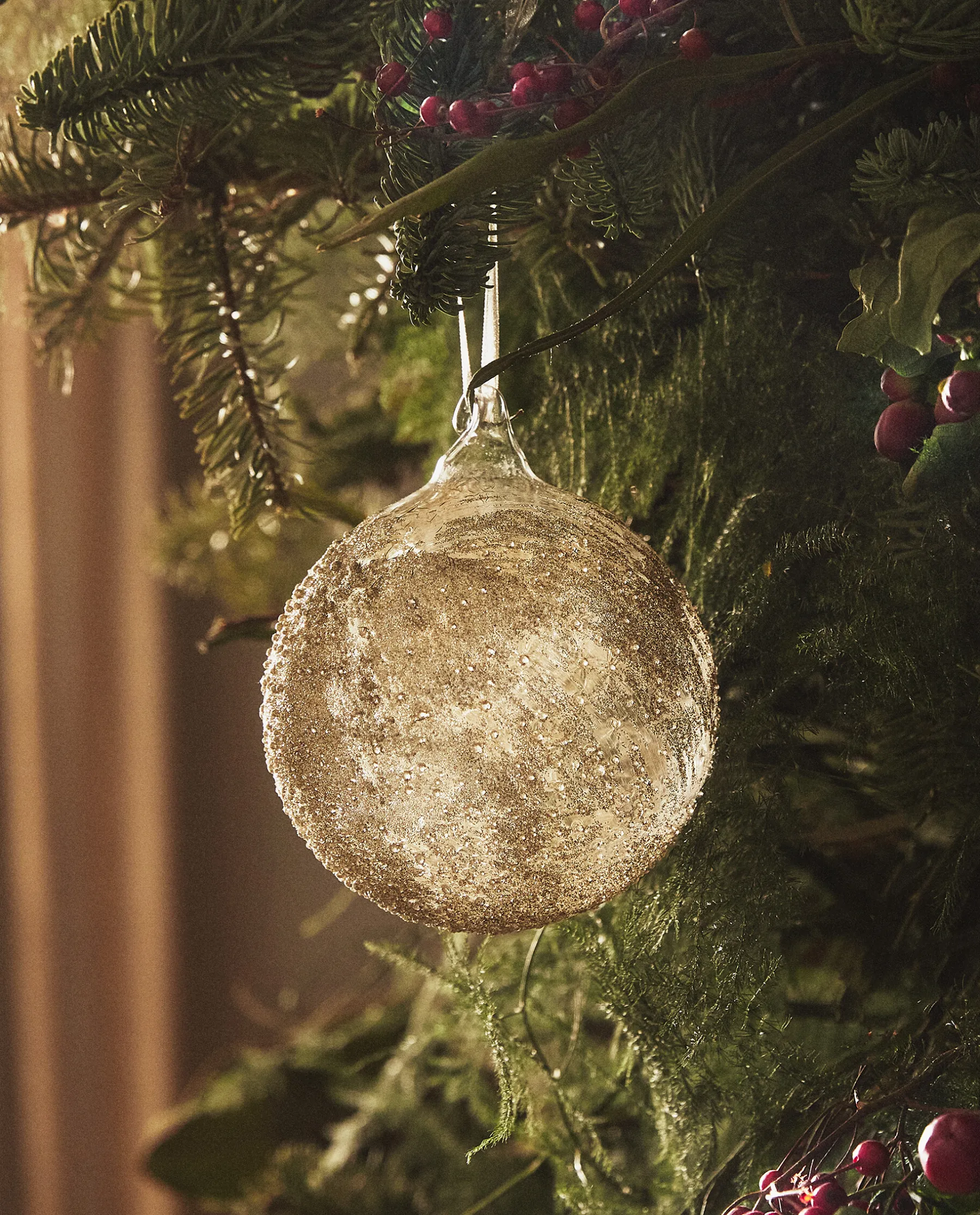 ZARA Home Glittery Glass Christmas Ball Decoration