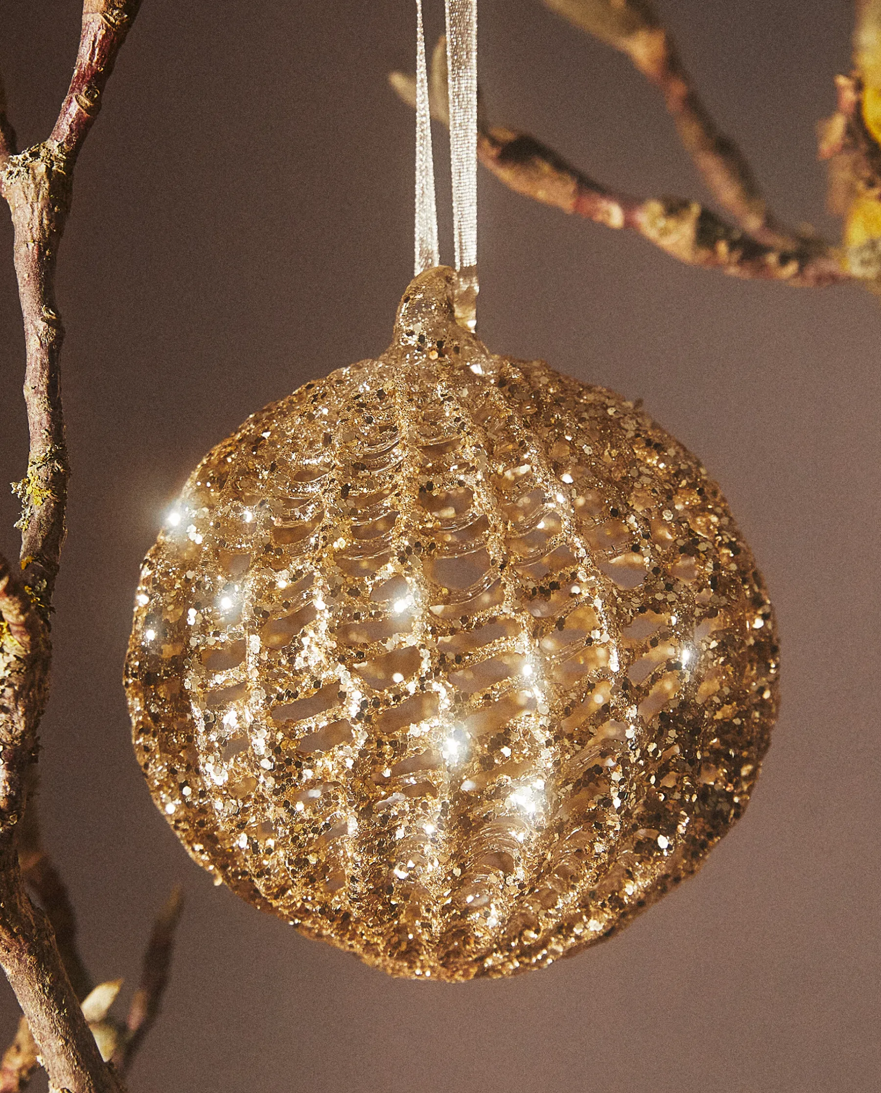 ZARA Home Glittery Glass Christmas Ball Decoration