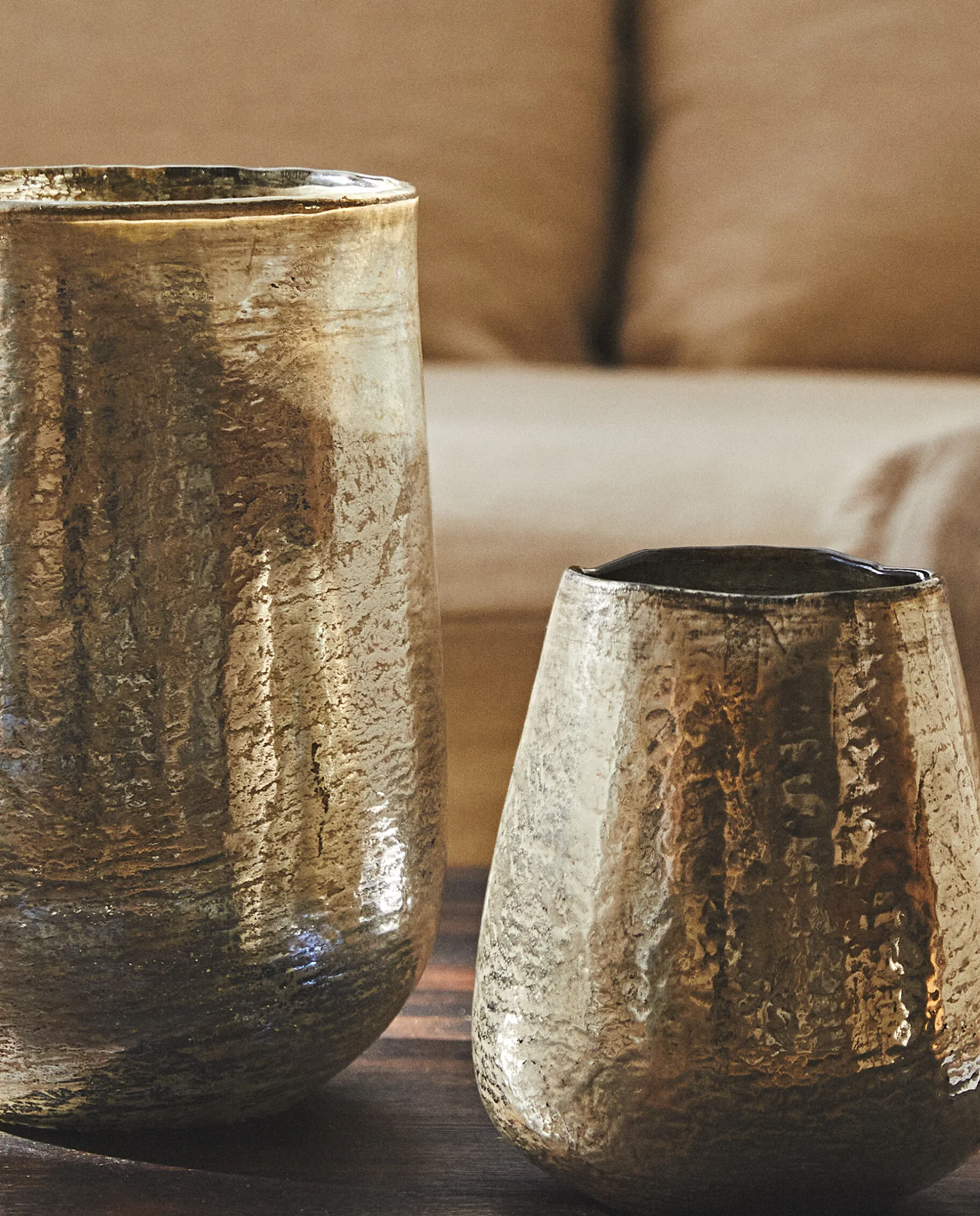 ZARA Home Gold Glass Vase