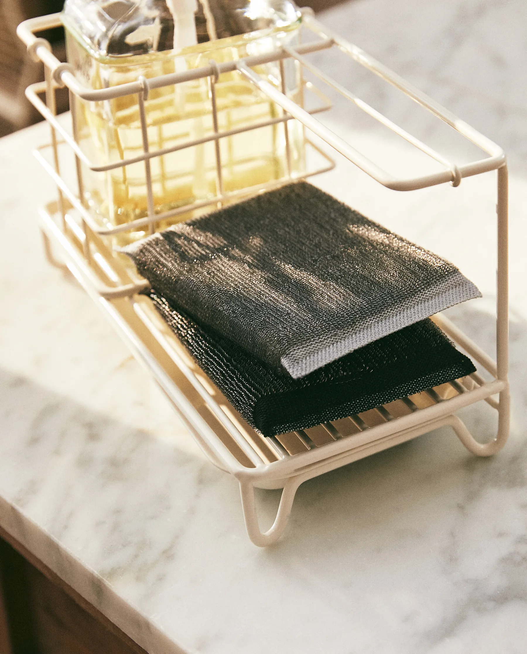 ZARA Home Grey And Black Scrubber (Set Of 2)