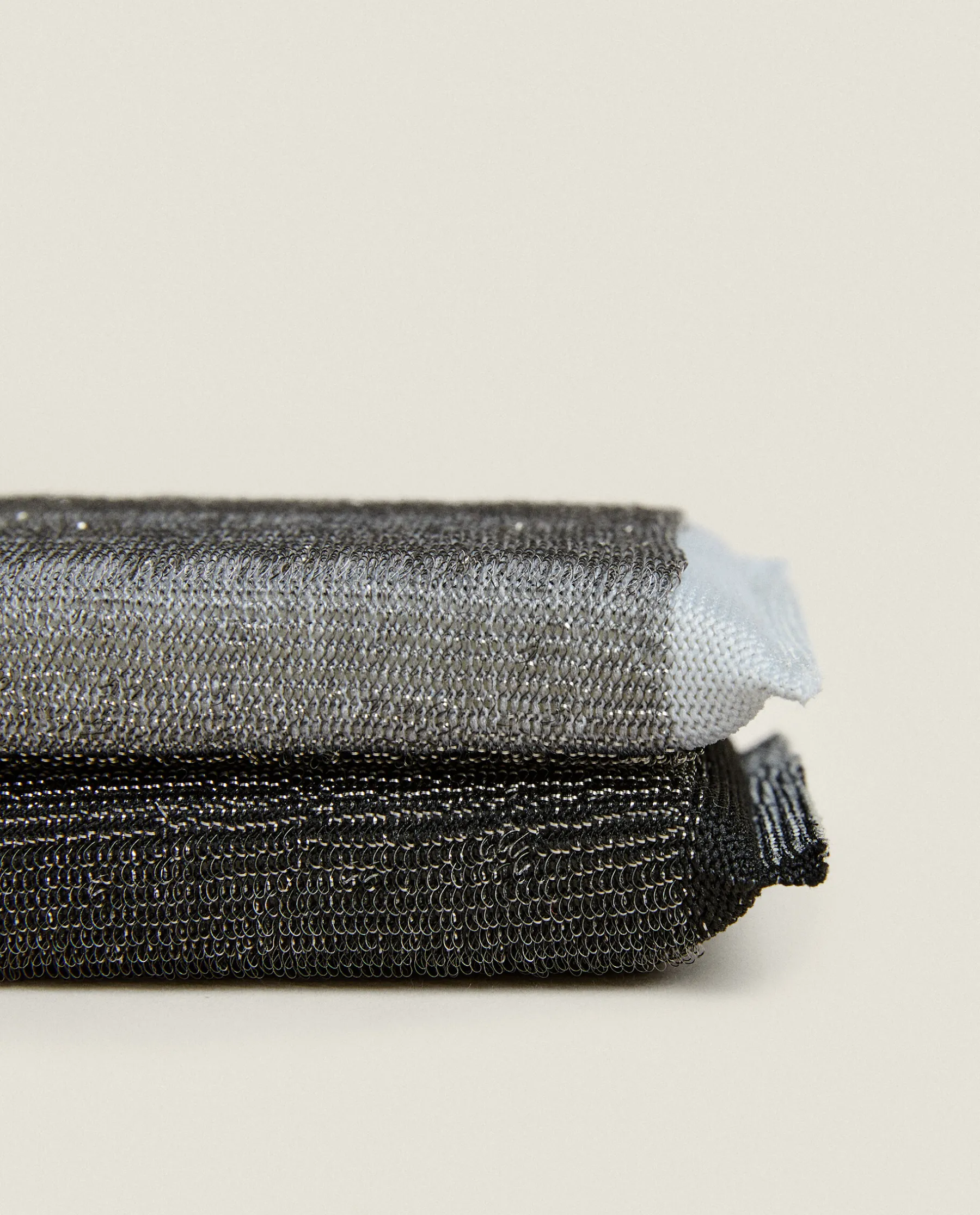 ZARA Home Grey And Black Scrubber (Set Of 2)