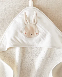 ZARA Home Hooded Baby Towel With Bunny Applique