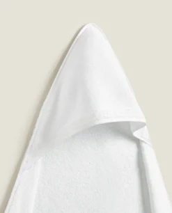 ZARA Home Hooded Baby Towel With Embroidered Border