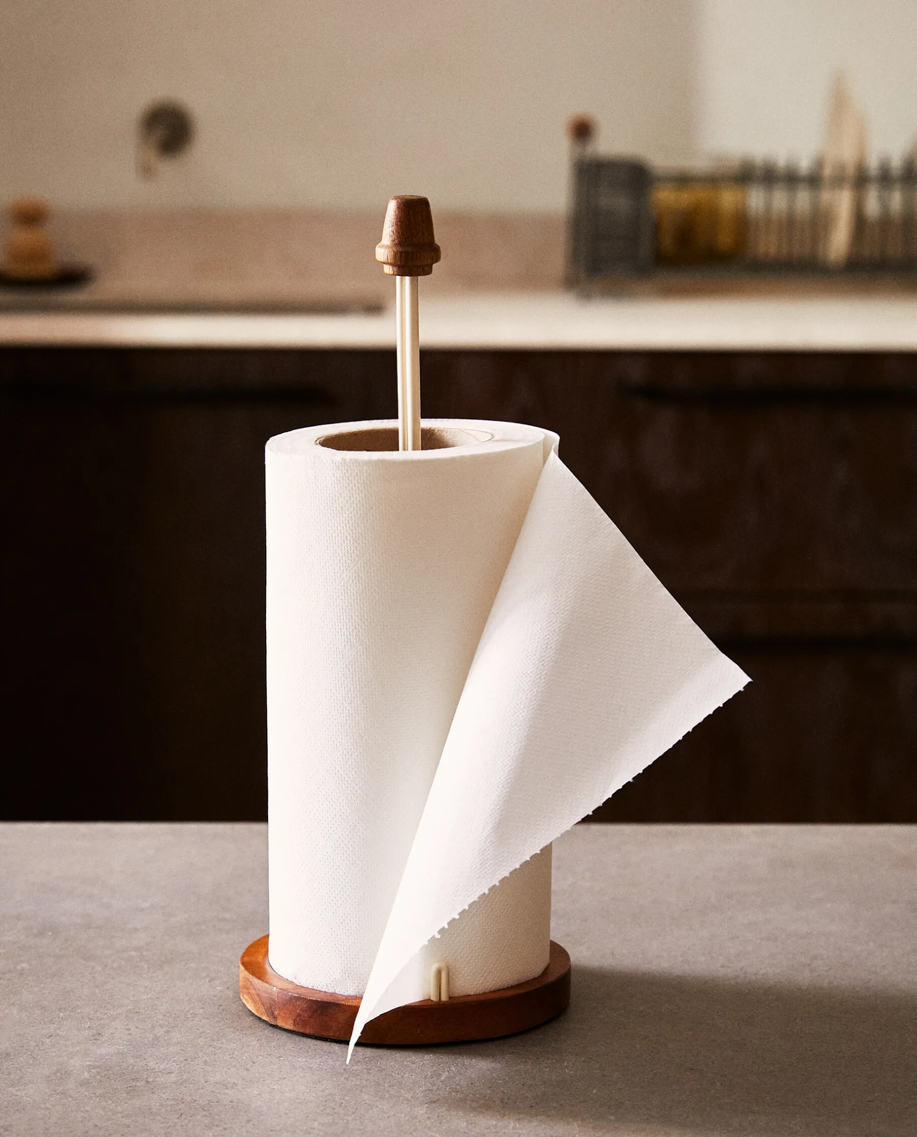 ZARA Home Iron And Wood Paper Towel Holder