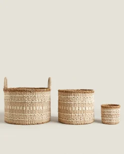 ZARA Home Jute Basket With Border