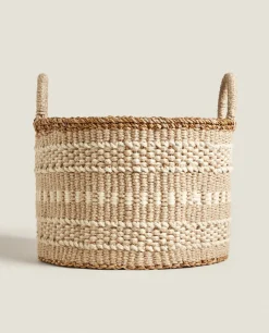 ZARA Home Jute Basket With Border