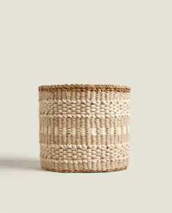 ZARA Home Jute Basket With Border