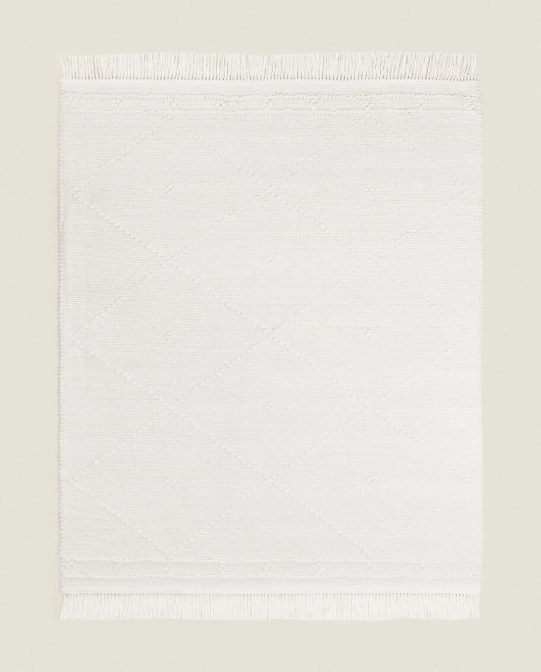 ZARA Home Kids' Diamond Chenille Rug With Fringing