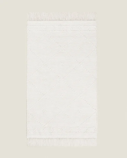 ZARA Home Kids' Diamond Chenille Rug With Fringing