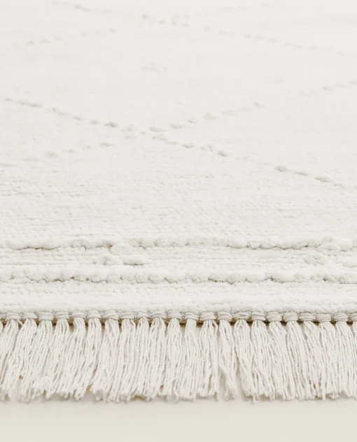 ZARA Home Kids' Diamond Chenille Rug With Fringing