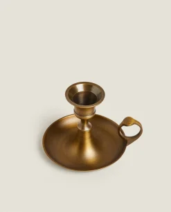 ZARA Home Large Golden Candlestick