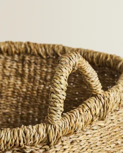 ZARA Home Large Seagrass Basket With Handles