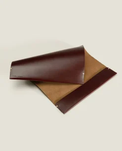 ZARA Home Leather Book Cover With Topstitching