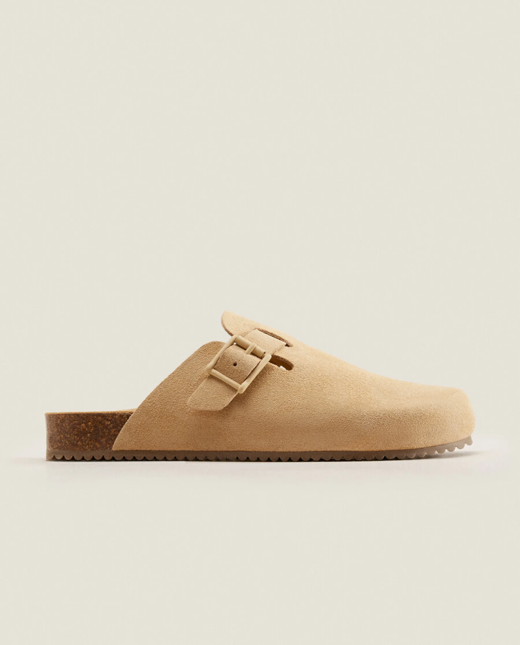 ZARA Home Leather Clogs With Buckle