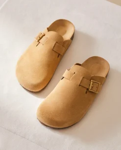 ZARA Home Leather Clogs With Buckle