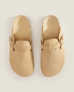 ZARA Home Leather Clogs With Buckle
