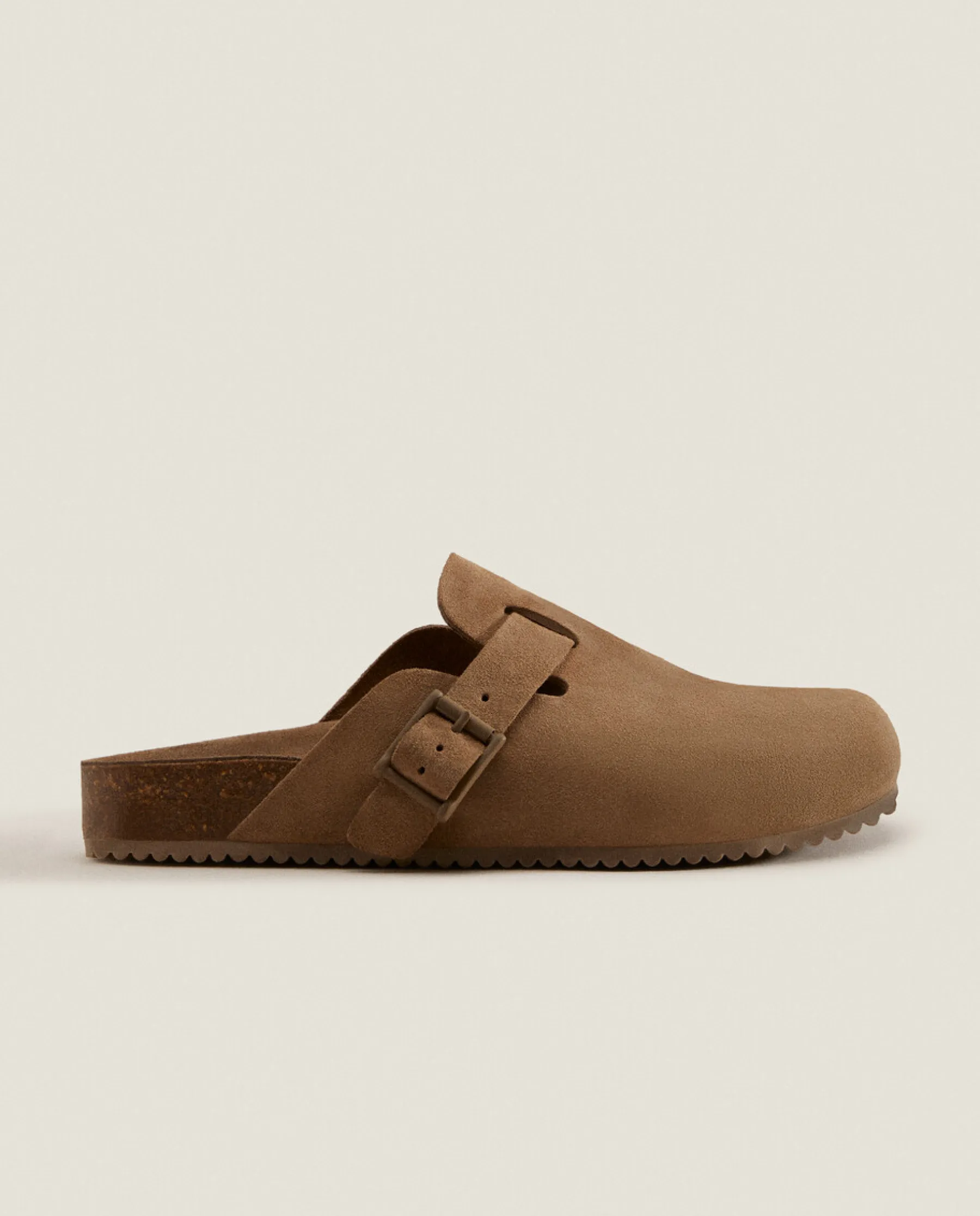 ZARA Home Leather Clogs With Buckle