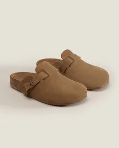 ZARA Home Leather Clogs With Buckle