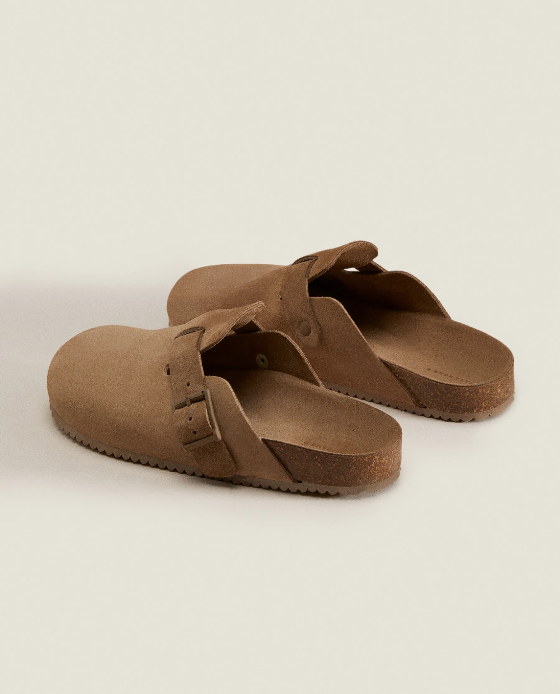 ZARA Home Leather Clogs With Buckle