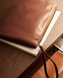 ZARA Home Leather Clutch Bag