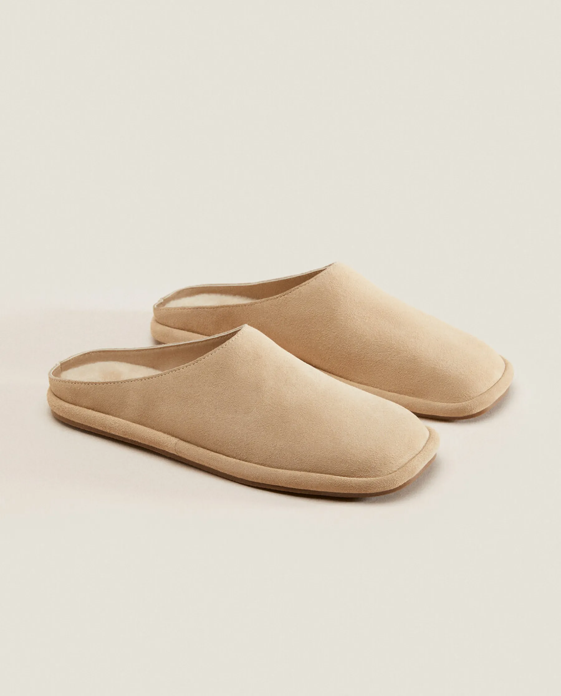 ZARA Home Leather Mule Slippers