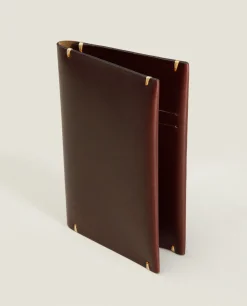 ZARA Home Leather Passport Cover With Topstitching Detail