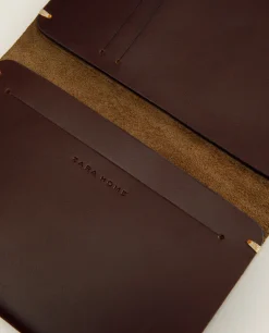 ZARA Home Leather Passport Cover With Topstitching Detail
