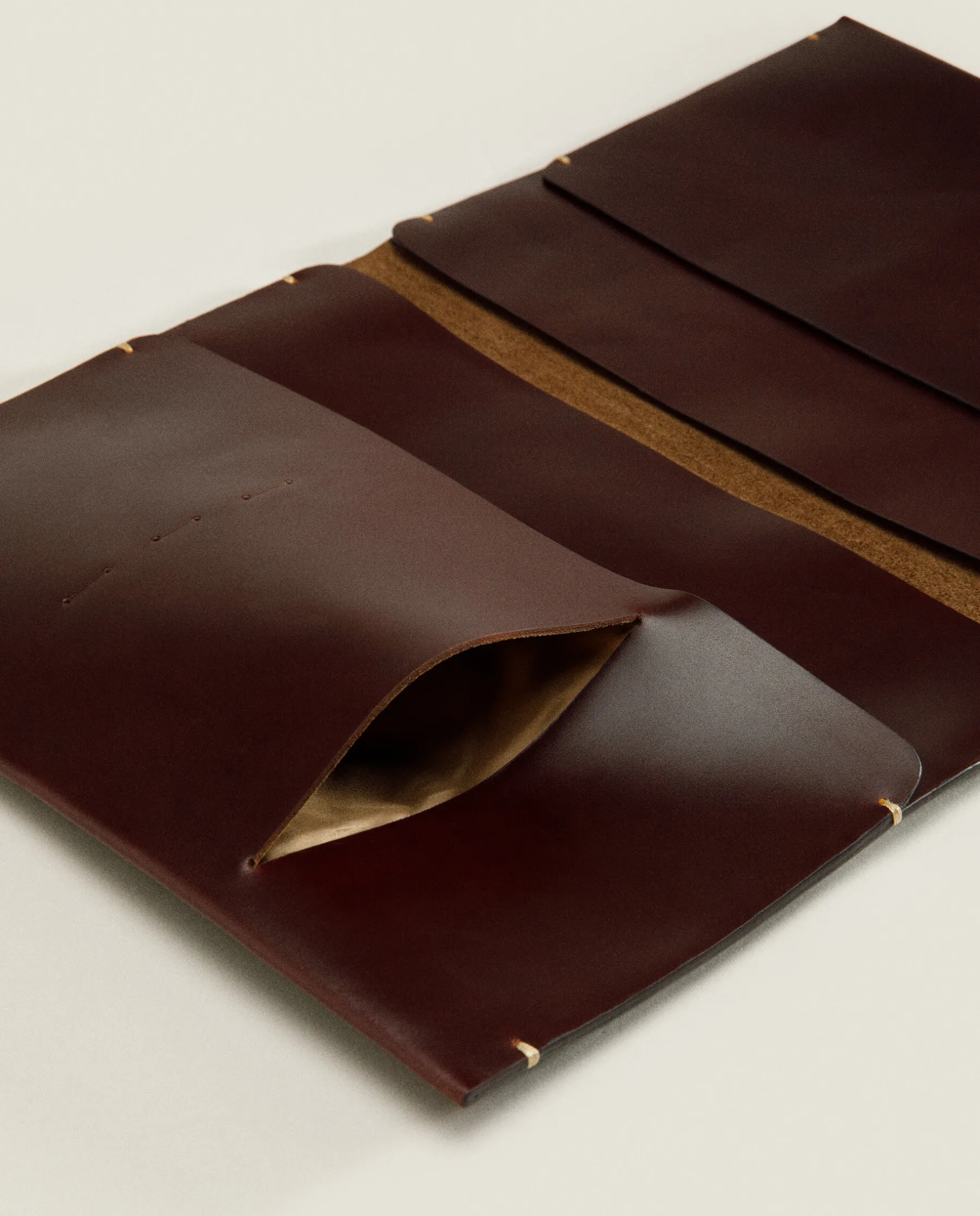 ZARA Home Leather Tablet Case With Topstitching Detail