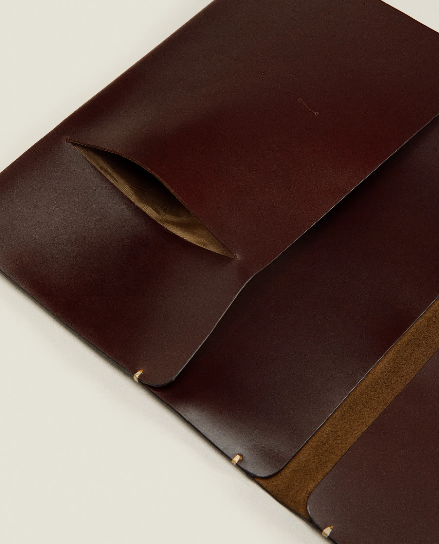 ZARA Home Leather Tablet Case With Topstitching Detail