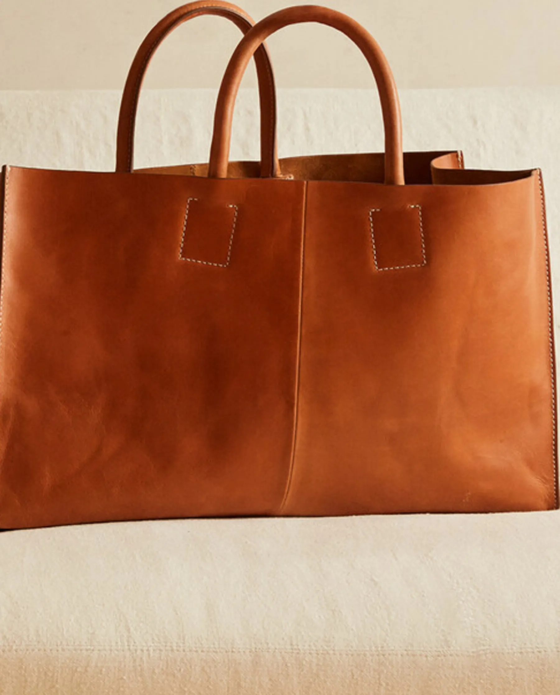 ZARA Home Leather Tote Bag