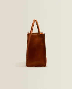 ZARA Home Leather Tote Bag