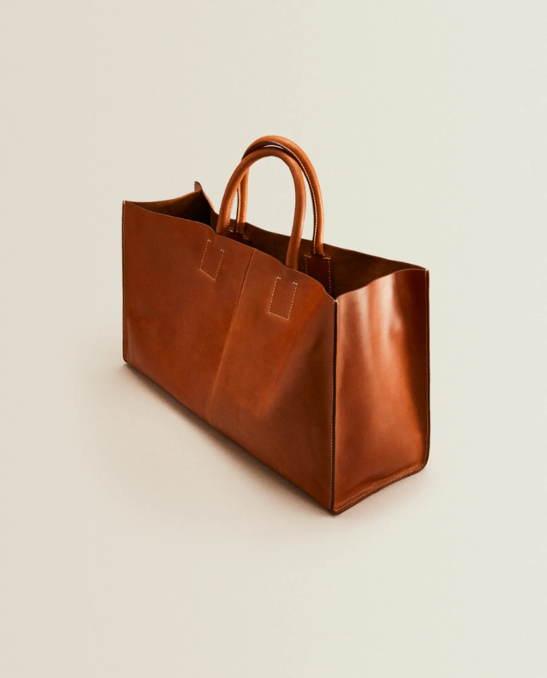 ZARA Home Leather Tote Bag