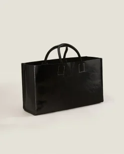 ZARA Home Leather Tote Bag