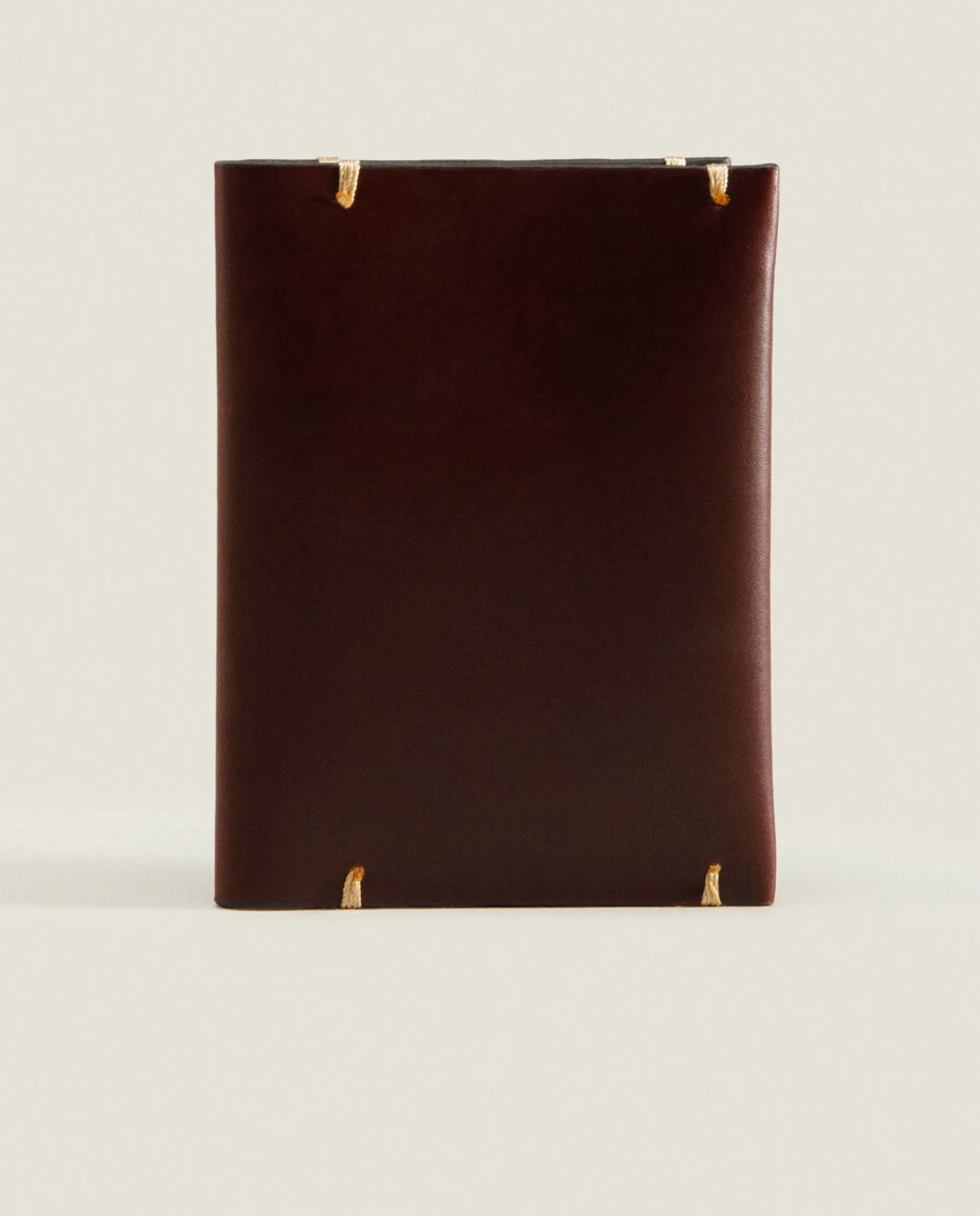 ZARA Home Leather Wallet With Topstiching Detail