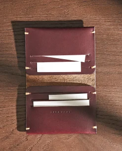 ZARA Home Leather Wallet With Topstiching Detail