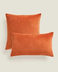 ZARA Home Linen And Velvet Throw Pillow Cover