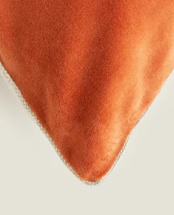 ZARA Home Linen And Velvet Throw Pillow Cover