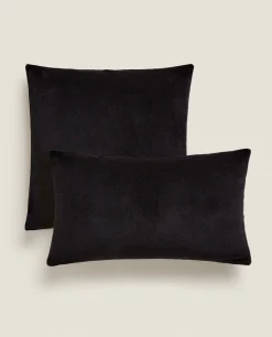 ZARA Home Linen And Velvet Throw Pillow Cover