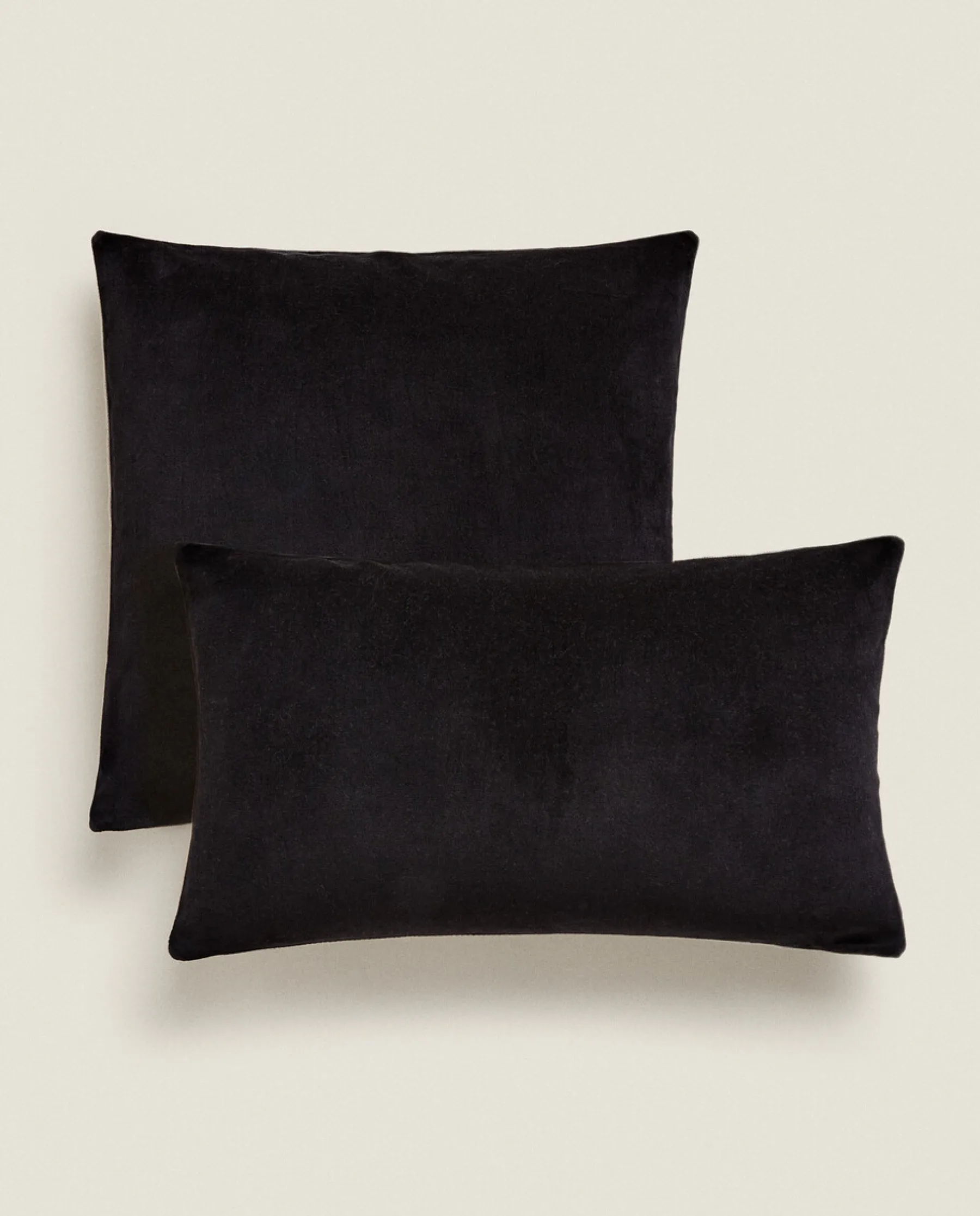 ZARA Home Linen And Velvet Throw Pillow Cover