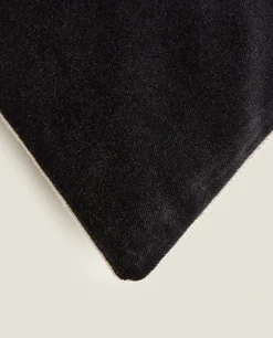 ZARA Home Linen And Velvet Throw Pillow Cover