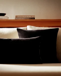 ZARA Home Linen And Velvet Throw Pillow Cover