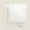 ZARA Home Linen Ruffle Throw Pillow Cover