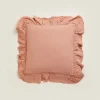 ZARA Home Linen Ruffle Throw Pillow Cover